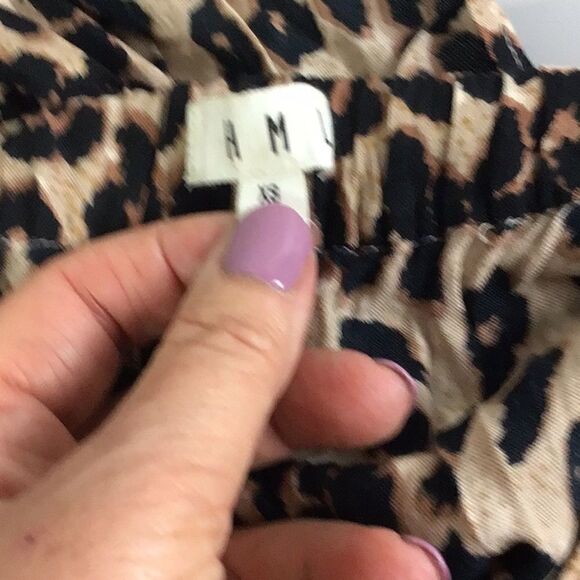 THML Leopard Print Asymmetrical Ruffle Midi Length Skirt - Picture 10 of 12